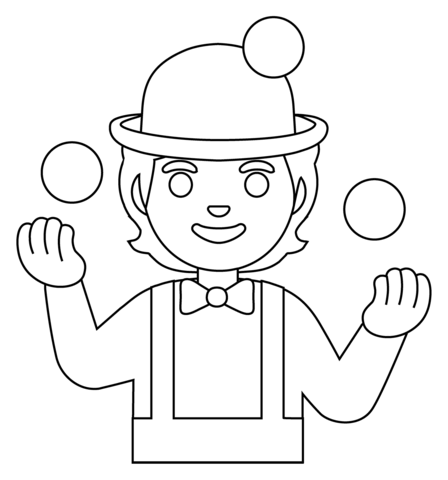 Person Juggling Emoji Coloring Page